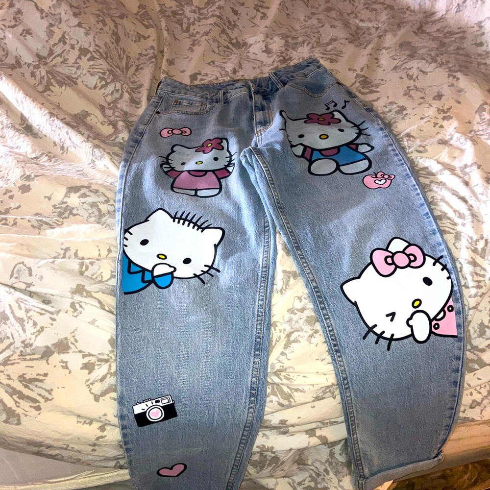 Custom 1 of 1 Hello Kitty Sanrio jeans size 9